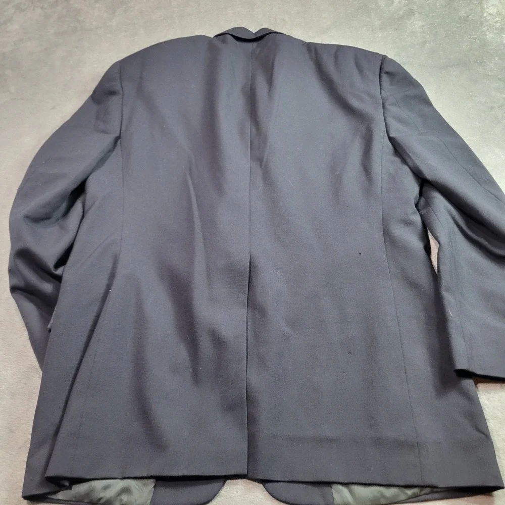 Austin‎ Reed Mens Navy Blue Pure Virgin Wool Blazer Gold Crest Buttons Dillard's